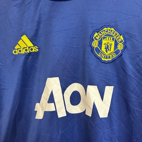 Manchester United 2018/19 Adidas Training Top - Boys Size M - Long Sleeve - Blue - Picture 4 of 6